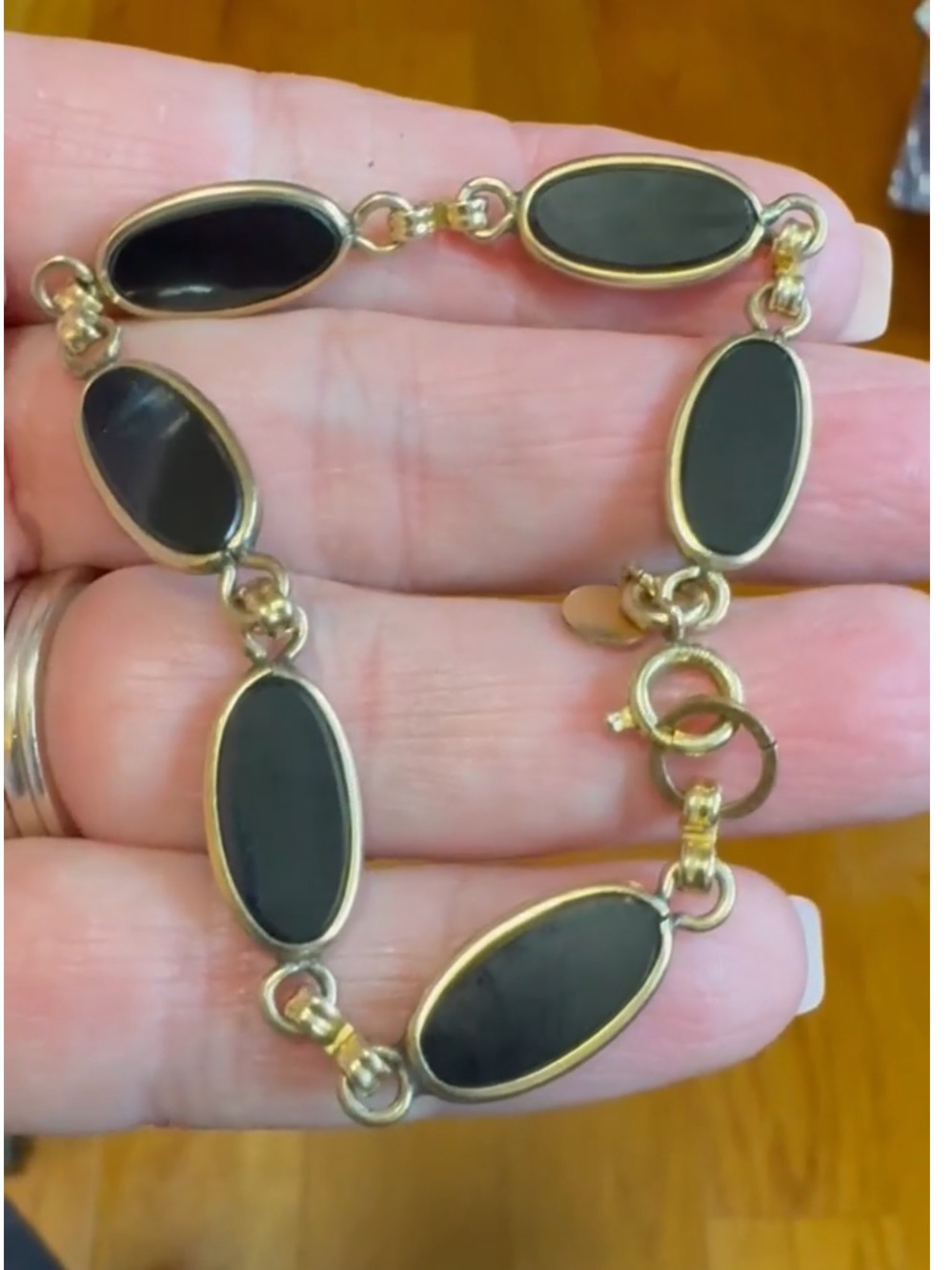 12K Gold Filled Black Onyx Bracelet
